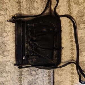 Black leather Fossil crossbody bag